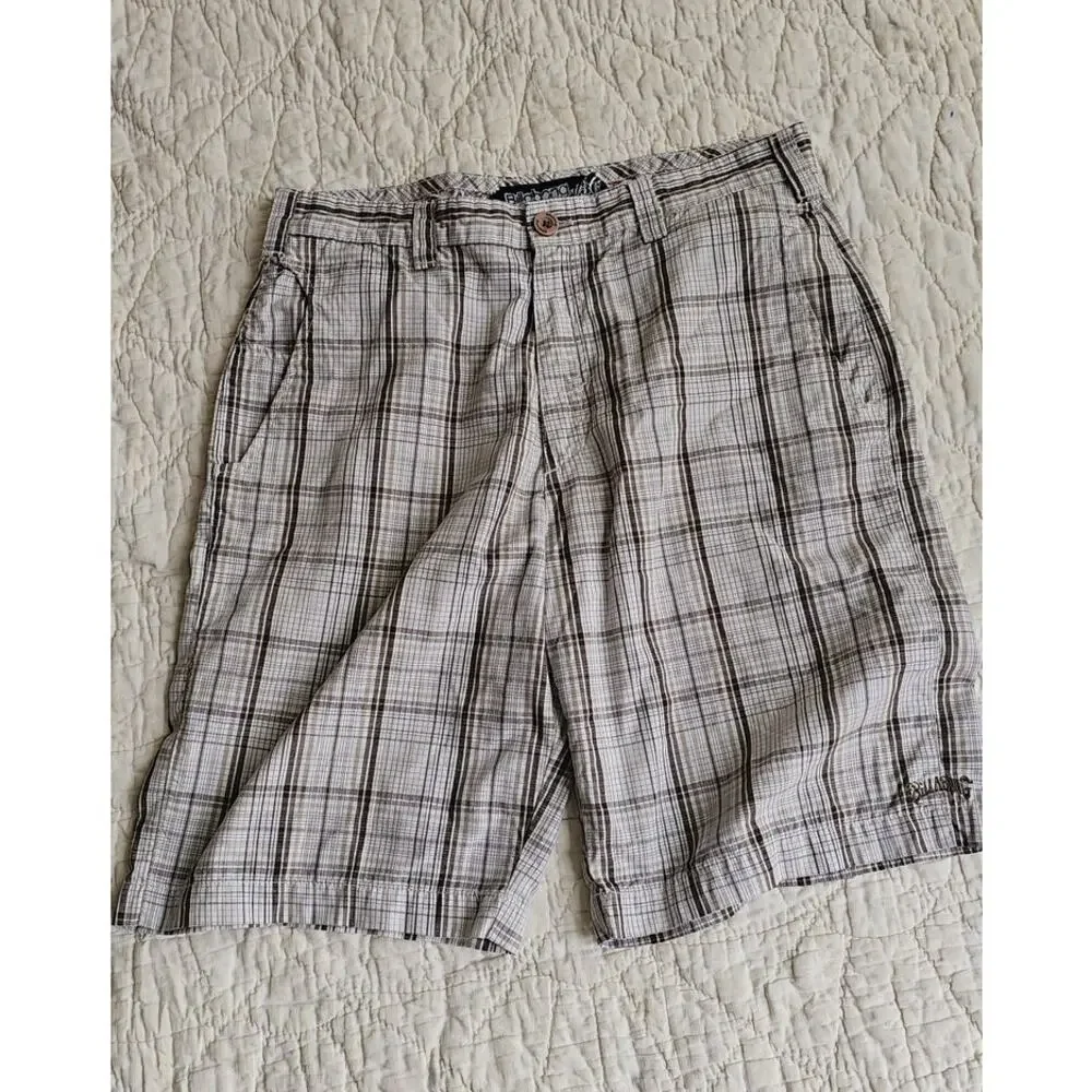 Billabong Bermuda Embroidered Plaid Beach Board‎ Shorts Men Size 36 Multicolor